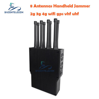 8 antenne 38W High Power Portable Signal Jammer con raggio di 50m per il blocco del telefono cellulare