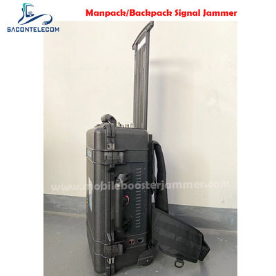 120W Alta Potenza 6 Canali Manpack Jammer con Pellican Case per 2G 3G 4G 5G VHF UHF GPS WiFi Blocco