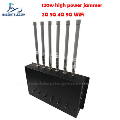 180W 6 canali Desktop Signal Jammer con 20-150m di raggio di interferenza per 2G 3G 4G 5G GSM CDMA Blocco