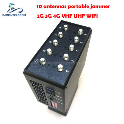10W Potenza 10 Antenne Raggio 20m Jammer Portatile GPS WiFi Blocker