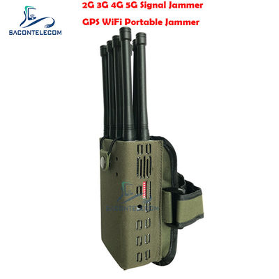 8W 8 Antenne Jammer Portatile di Segnale con Raggio di 30m per Blocco GPS WiFi 2G 3G 4G 5G