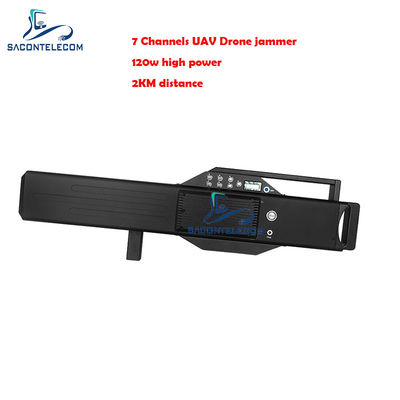 7 Canali 120W Alta Potenza 2KM Distanza Drone Signal Jammer Pistola Anti-Drone Jammer