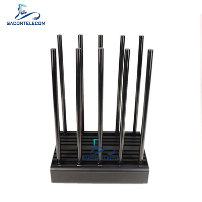 10 potere 2G 3G 4G 5G GPS WiFi dell'emittente di disturbo 100w del disruptore di Wifi dei canali 24 ore di lavoro