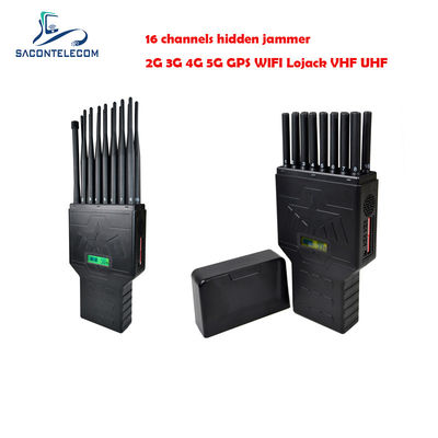 16 bande handheld jammer con portata di 20 m e durata della batteria di 2 ore per bloccare il segnale del telefono cellulare