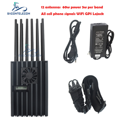 emittente di disturbo 2G 3G 4G 5G WiFi GPS Lojack del segnale del telefono cellulare del raggio di 60w 40m