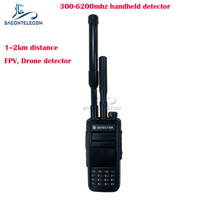 Detettore di droni FPV portatile da 300 a 6200 MHz con un raggio di rilevamento di 1-2 km