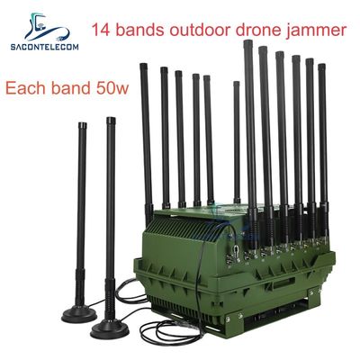 14 Canali 700W Jammer Anti-Drone ad Alta Potenza con Raggio di Disturbo di 2KM per la Sicurezza Esterna