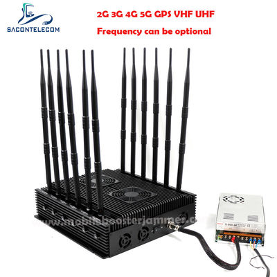 80m raggio 12 canali 24 ore di lavoro segnale jammer bloccante per VHF UHF GPS Lojack 5G